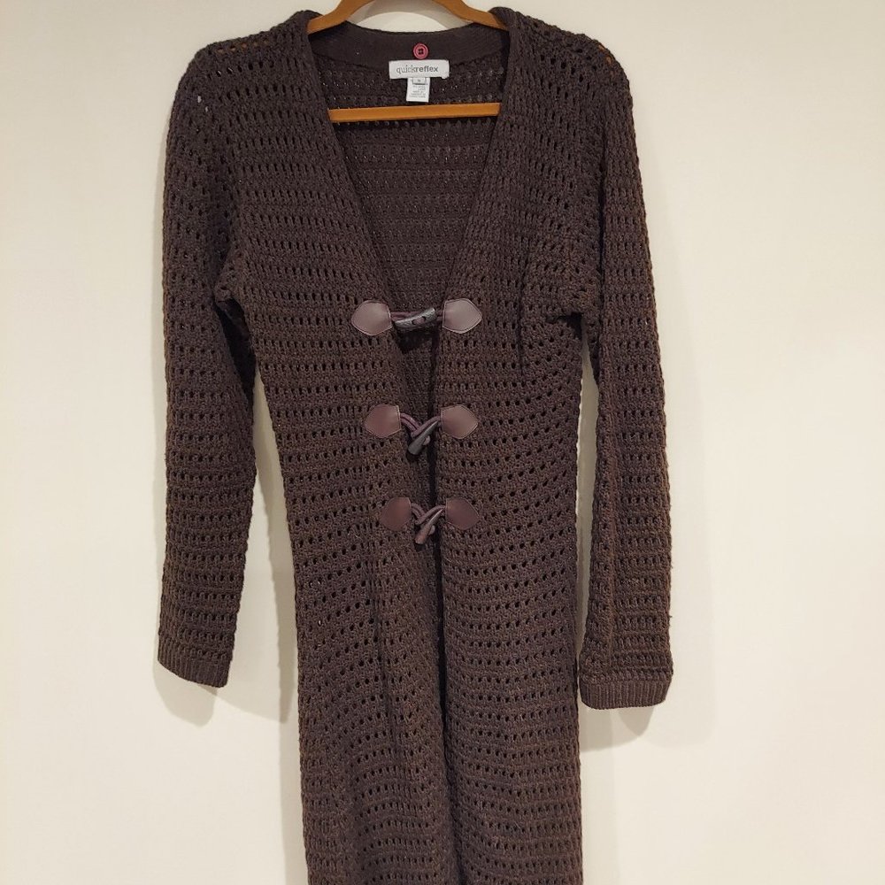 Quick reflex long brown sweater
